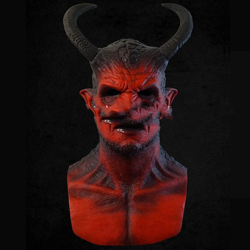 Full head red devil latex mask - MRSLM