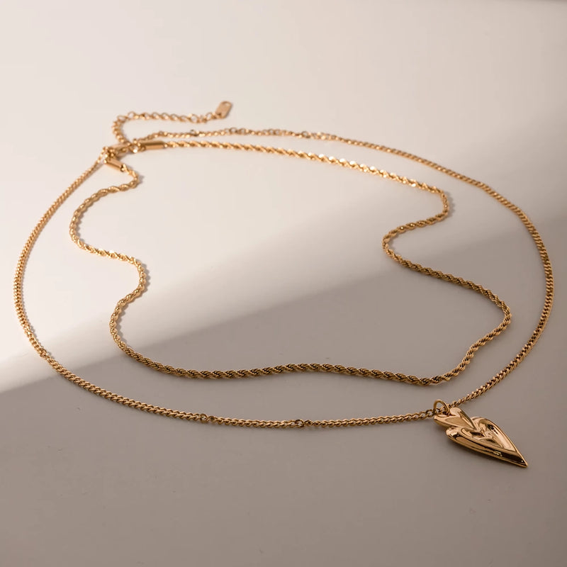 18k gold plated love heart necklace, view 6 - MRSLM