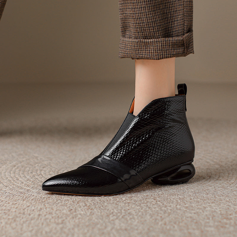 leather wedge boots, view 7 - MRSLM