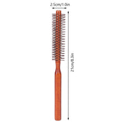 round wood hair brush, view 2 - MRSLM