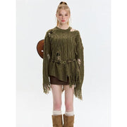 knitted hollow out pullover, view 5 - MRSLM