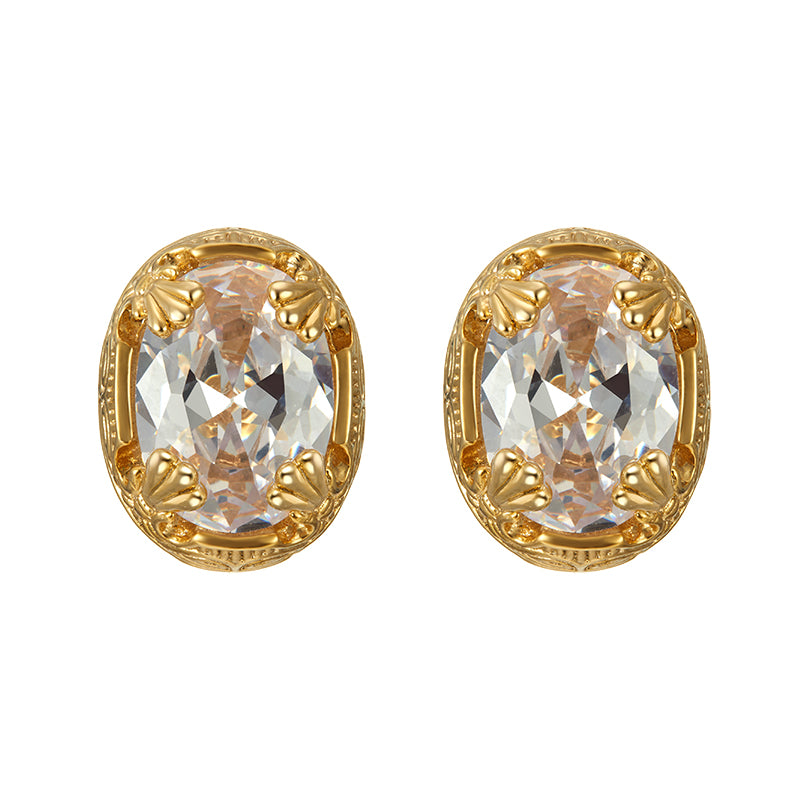 Retro Edging Gem Temperament Earrings Women