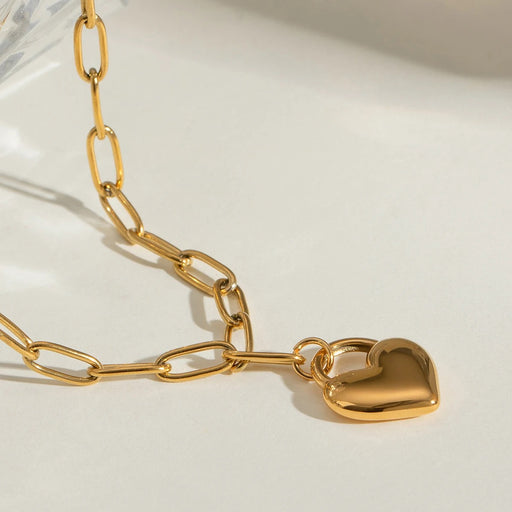paper clip heart pendant necklace - MRSLM