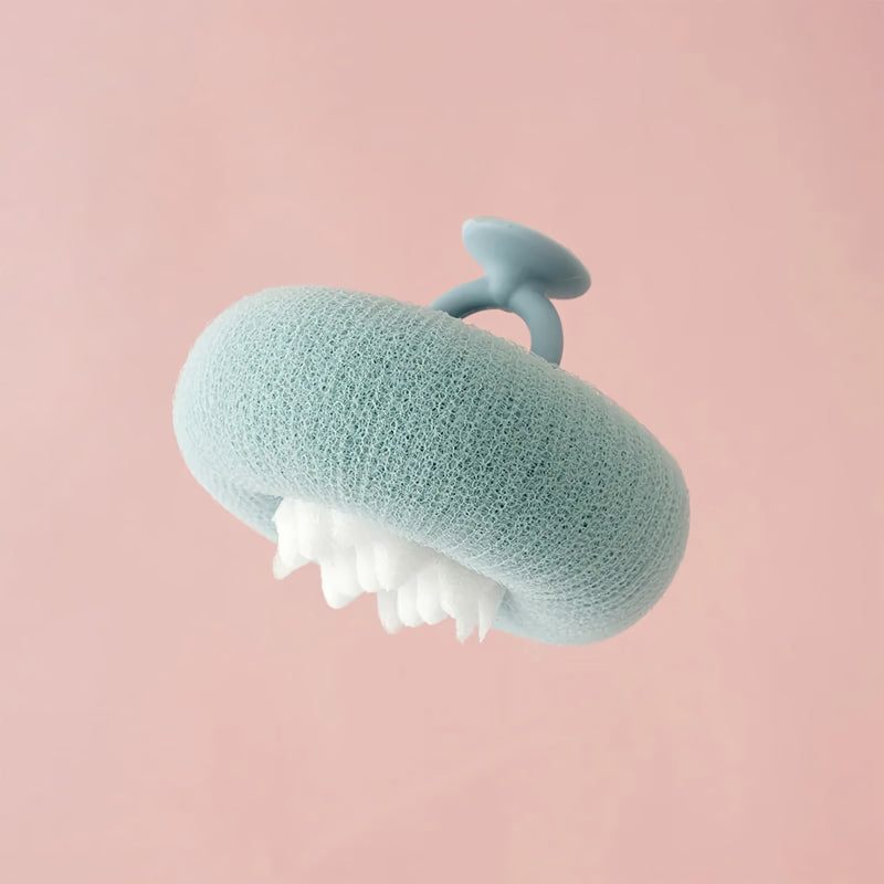 flower pattern bath sponge ball, view 3 - MRSLM