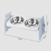 adjustable double bowl pet feeder, view 3 - MRSLM