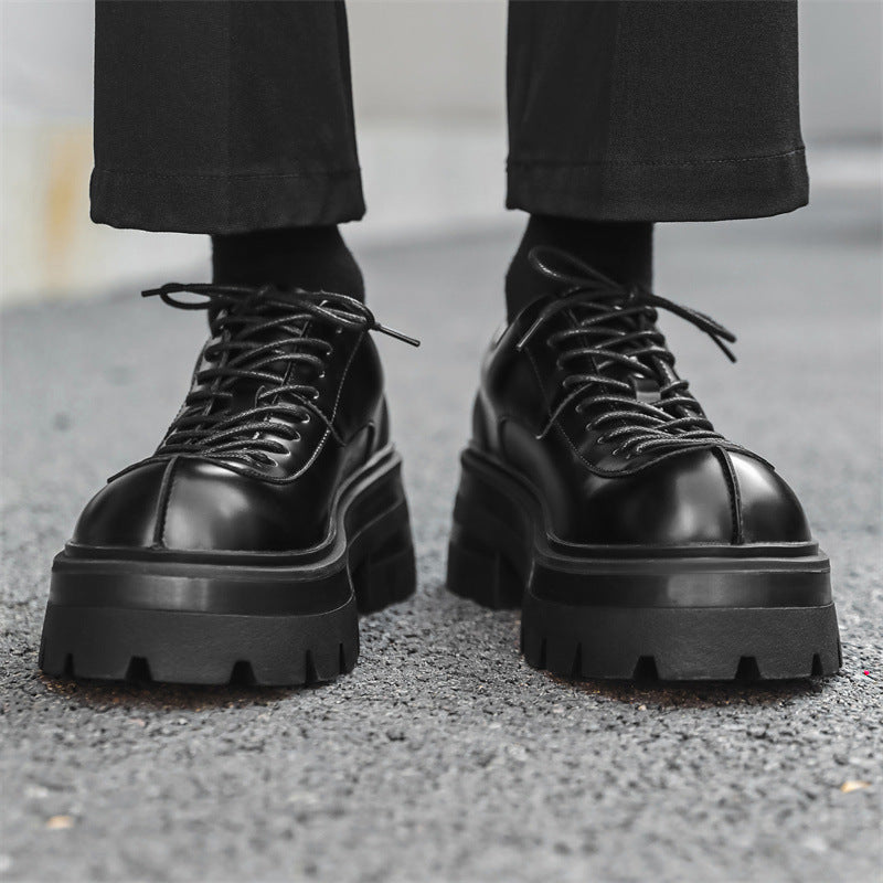 height increasing leather loafers, view 4 - MRSLM