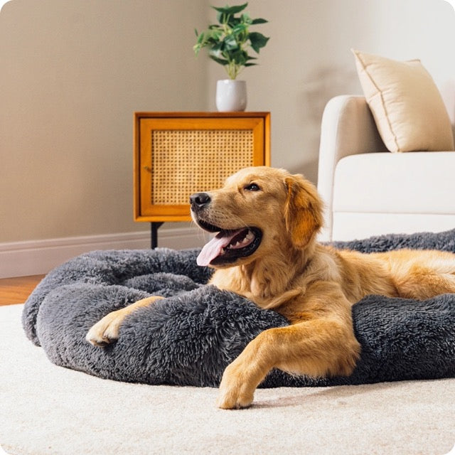 cozy fluffy large dog bed, view 5 - MRSLM