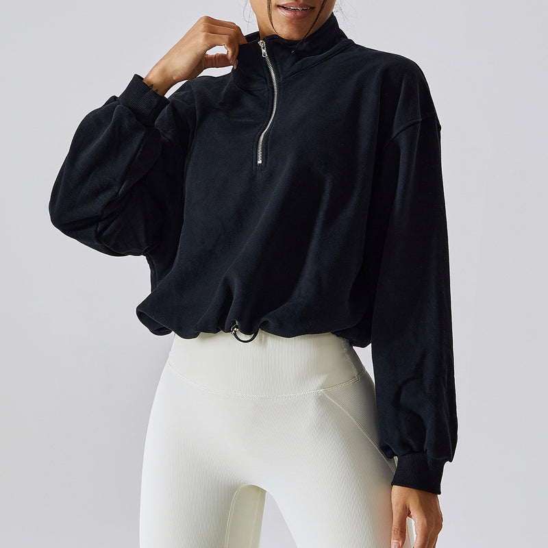 yoga fitness zip jacket, view 4 - MRSLM
