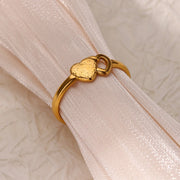 minimalist adjustable heart ring, view 7 - MRSLM