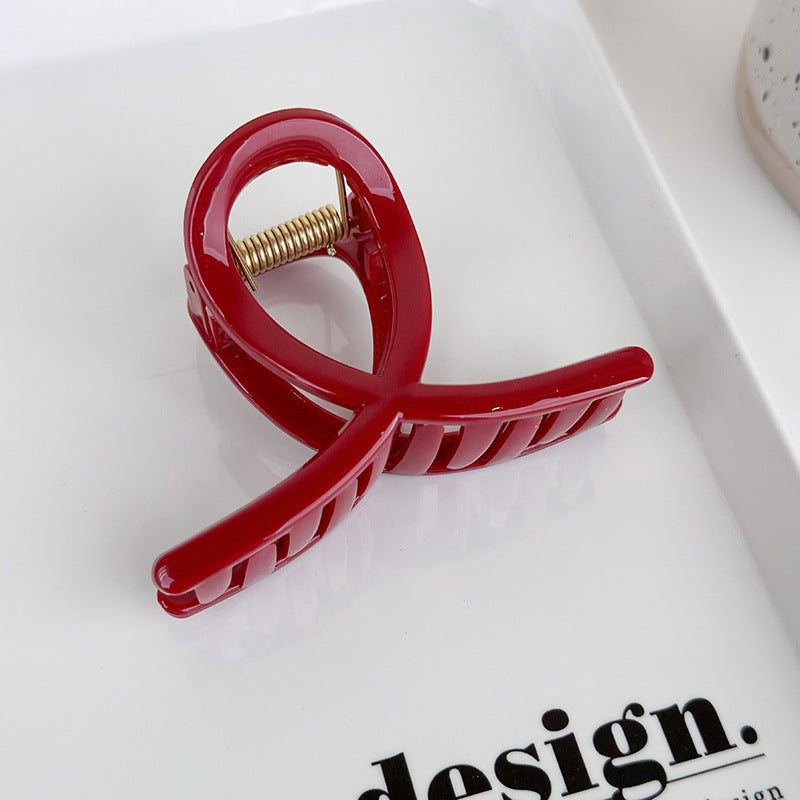 red geometry hair claw, view 2 - MRSLM