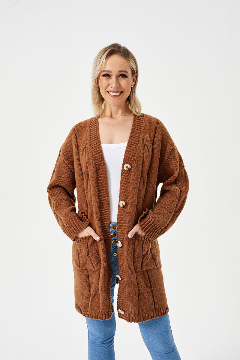 Women's Warm Long Casual Cardigan Sweater