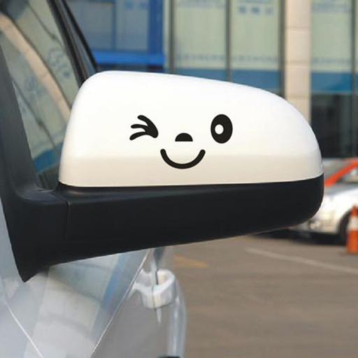 smiley face reflective car mirror stickers - MRSLM