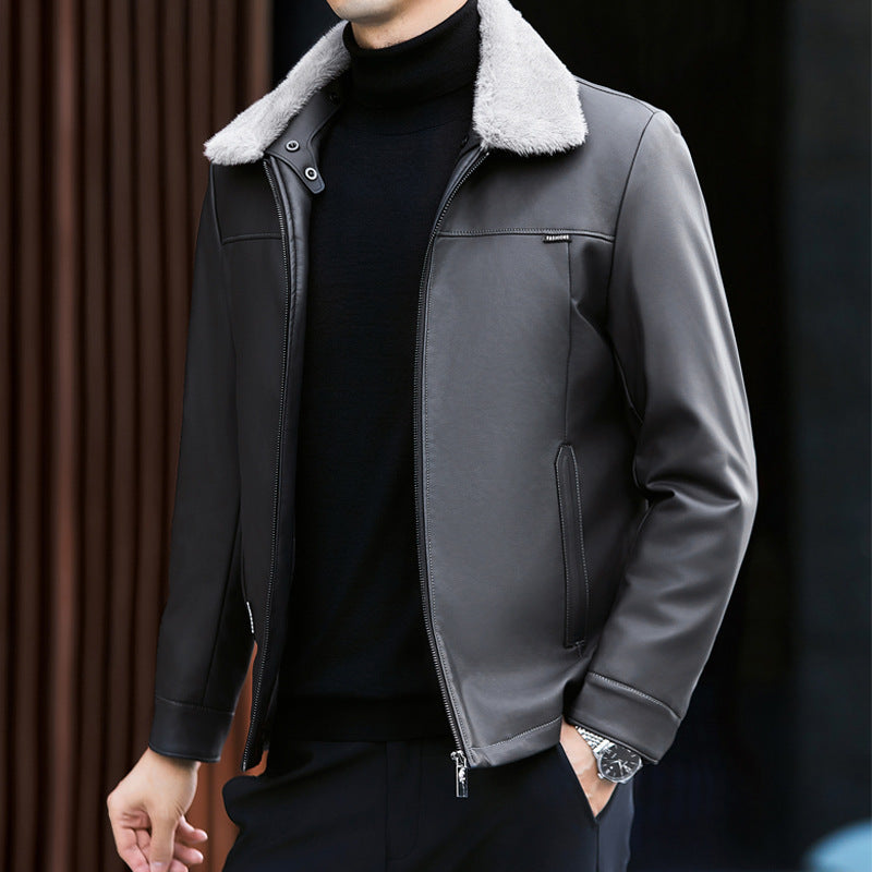 men's pu leather jacket winter, view 6 - MRSLM
