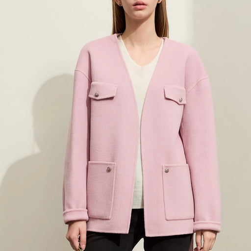 v-neck coat with belt - MRSLM