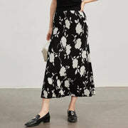 floral jacquard woolen knit skirt - MRSLM