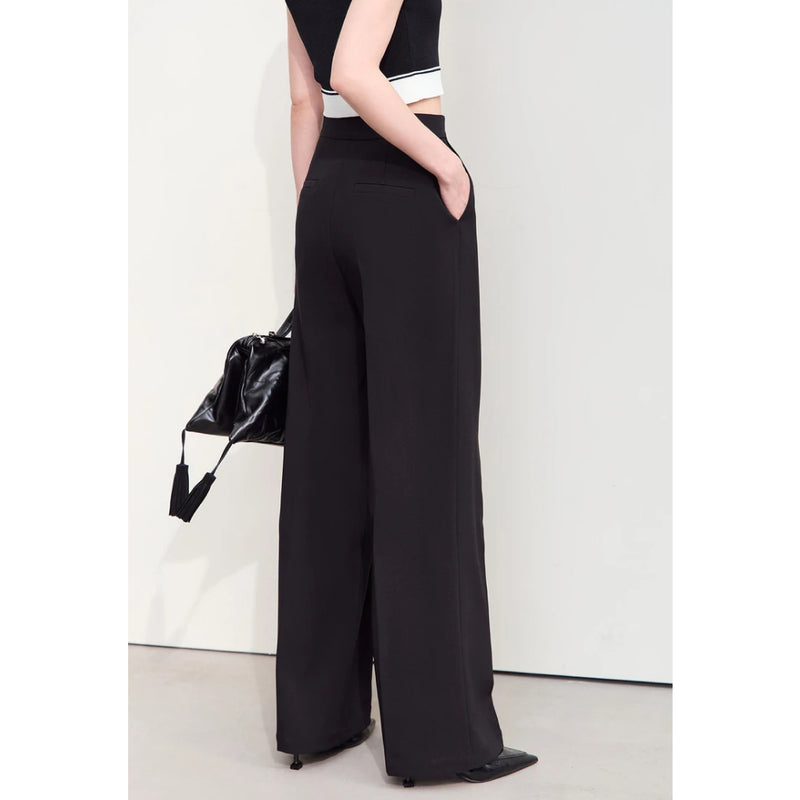 wide leg elastic waist pants, view 8 - MRSLM