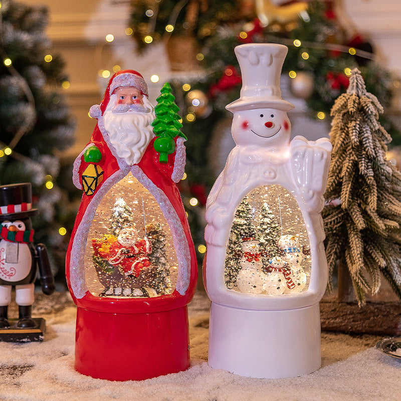 Christmas snowman Santa music box light, view 6 - MRSLM
