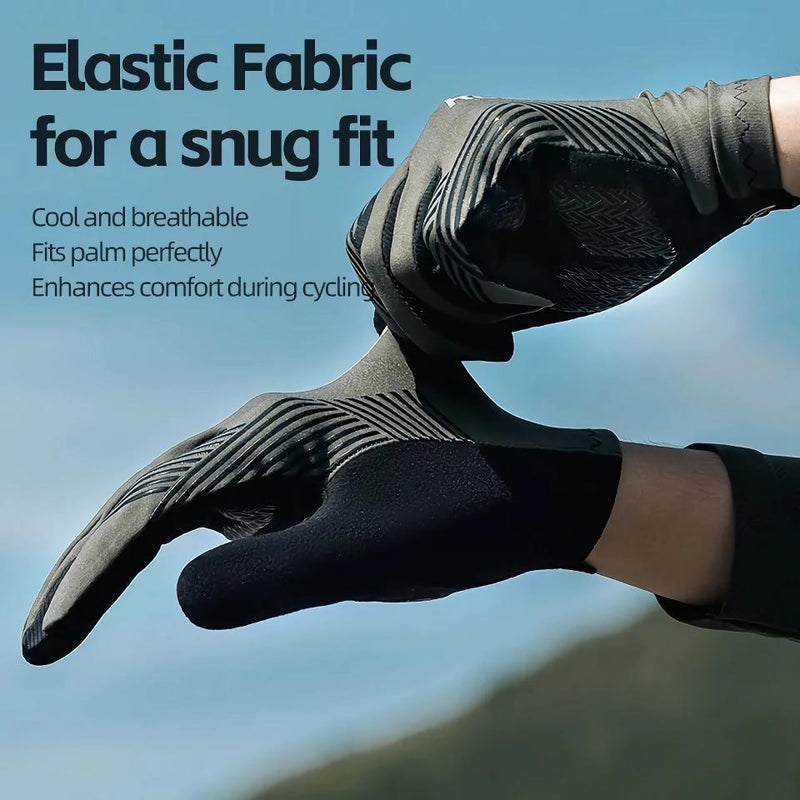 unisex full finger breathable cycling gloves, view 5 - MRSLM