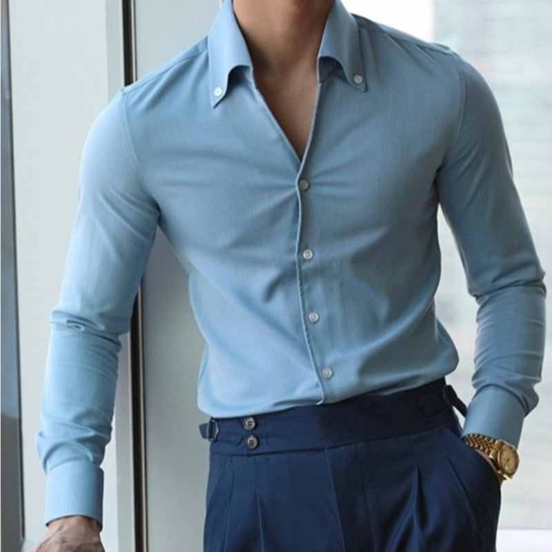 men's slim fit Italian collar shirt - MRSLM