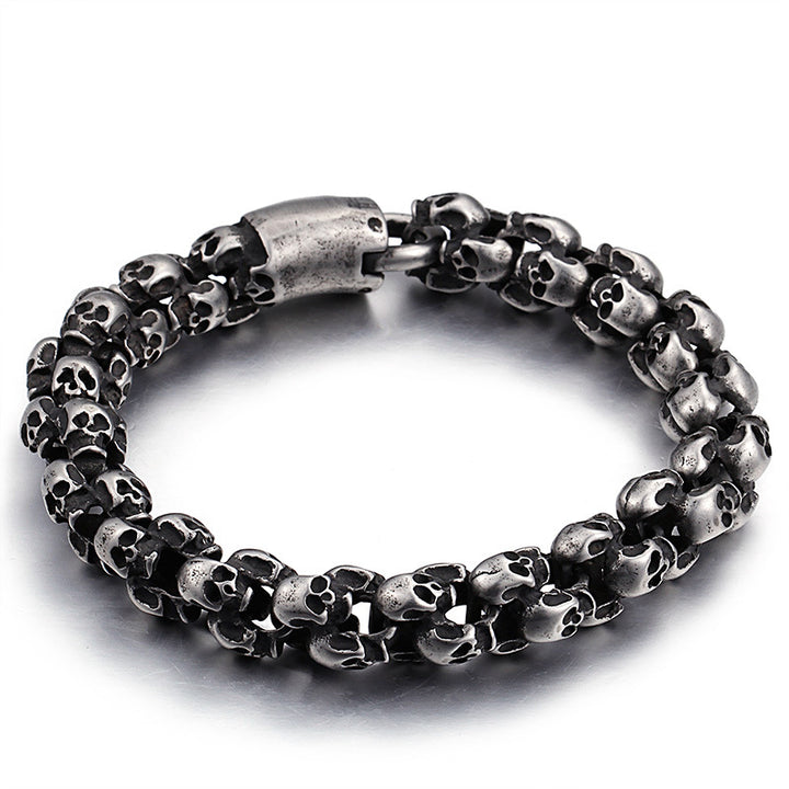 Men's Skull Ghost Head Vintage Stainless Steel Bracelet