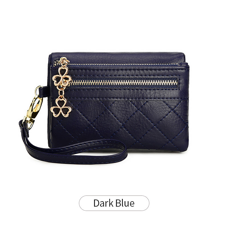 Women's Vintage Bifold Short Wallet with Wristband