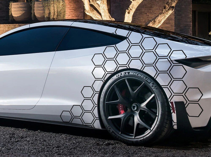 universal honeycomb car vinyl decal set, view 2 - MRSLM