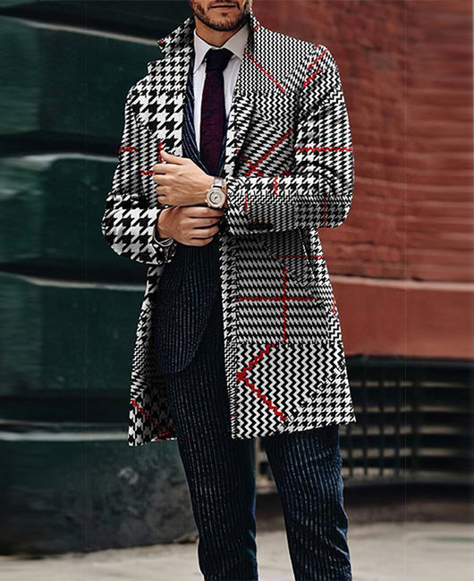 Men's slim fit suit collar coat, view 3 - MRSLM