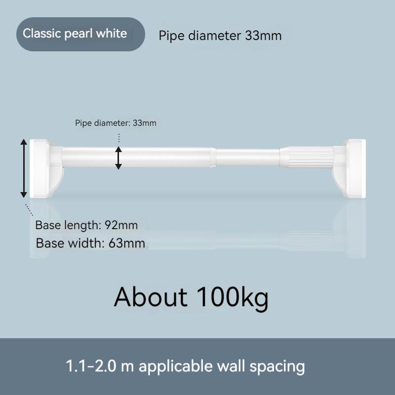 adjustable stainless steel shower curtain rod, view 3 - MRSLM