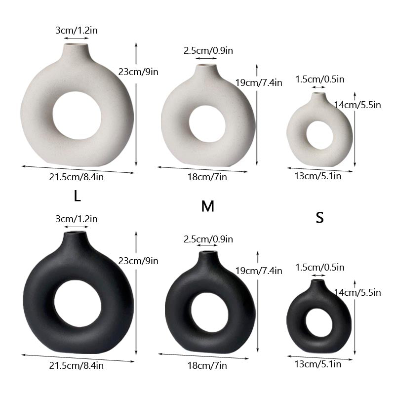 minimalist circular ceramic vase, view 12 - MRSLM