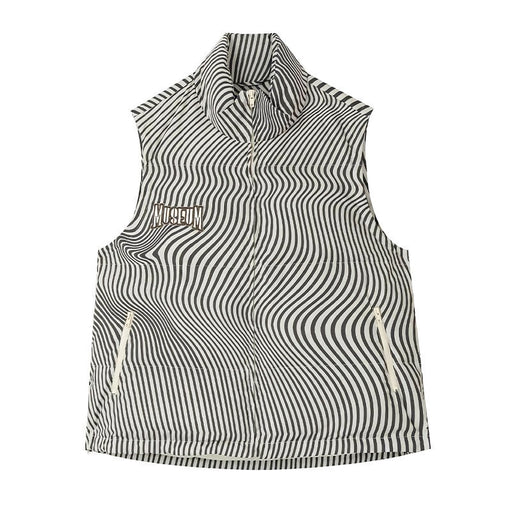 striped detachable down vest, view 2 - MRSLM
