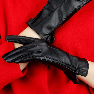 Women's PU leather touch screen gloves - MRSLM