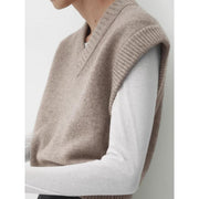 Women's knitted V-neck vest, view 4 - MRSLM