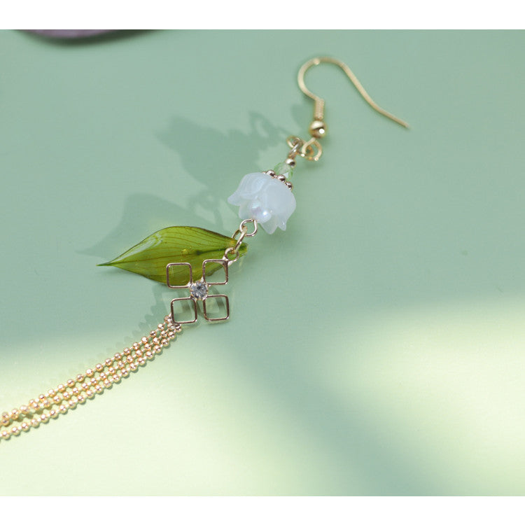 single flower tassel earring, view 3 - MRSLM