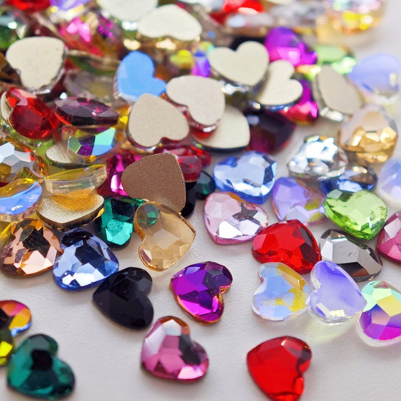 heart flat back nail rhinestones - MRSLM