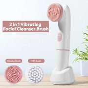 2-in-1 waterproof electric face cleansing brush, view 2 - MRSLM