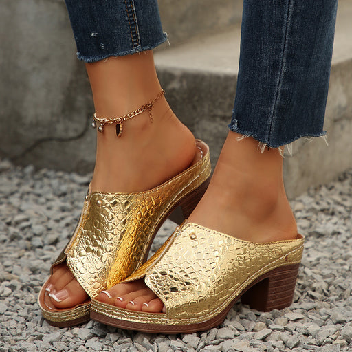Peep-toe wedge slippers - MRSLM