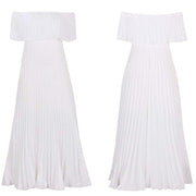 women's off-shoulder pleated dress, view 11 - MRSLM