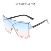 oversized flat top sunglasses, view 4 - MRSLM