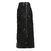 pu leather a-line skirt for women, view 7 - MRSLM