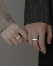 simple silver couple rings pair, view 5 - MRSLM