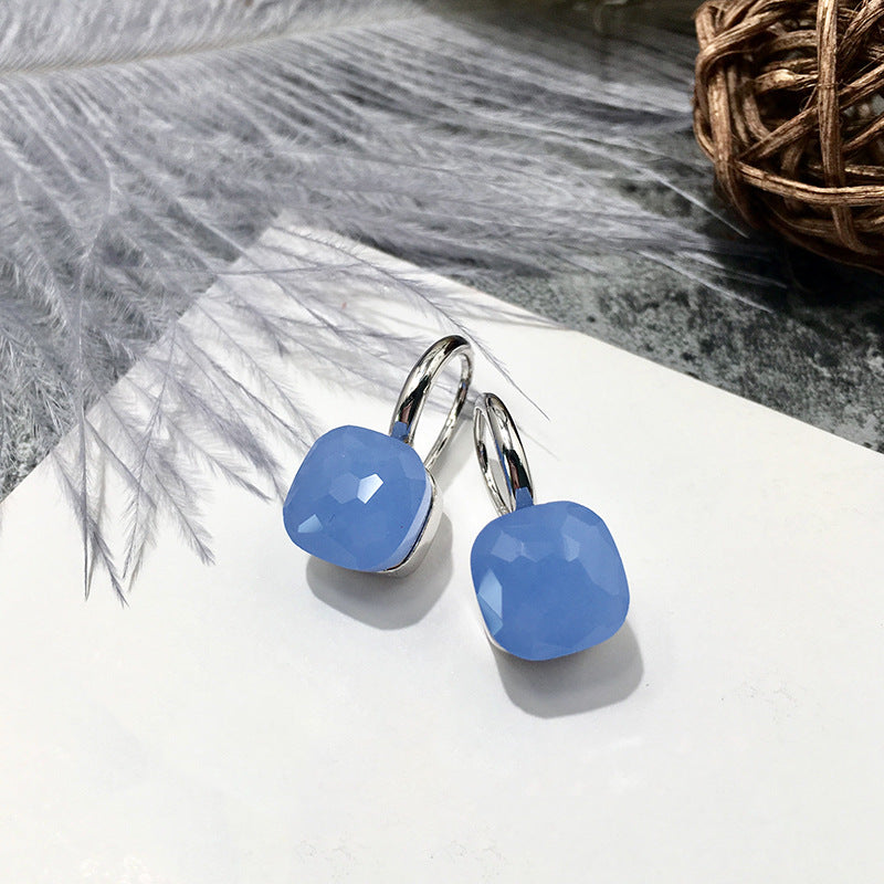 colored stone french hook earrings, view 11 - MRSLM