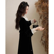 velvet button down dress, view 5 - MRSLM