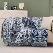boho multilayer cotton blanket with tassels, view 8 - MRSLM