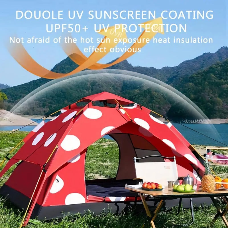 polka dot mushroom camping tent, view 3 - MRSLM