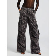 leopard print wide leg trousers, view 6 - MRSLM