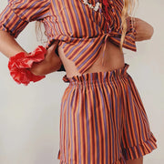 Vintage striped 2-piece summer outfit, view 4 - MRSLM