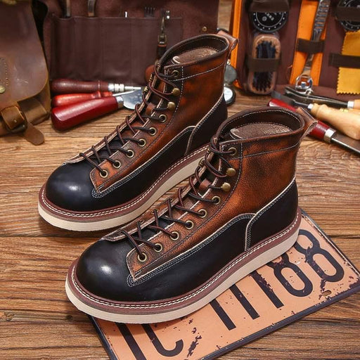 men's cow leather vintage ankle boots - MRSLM