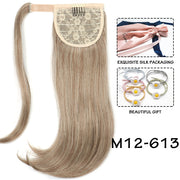 synthetic straight wraparound ponytail, view 14 - MRSLM