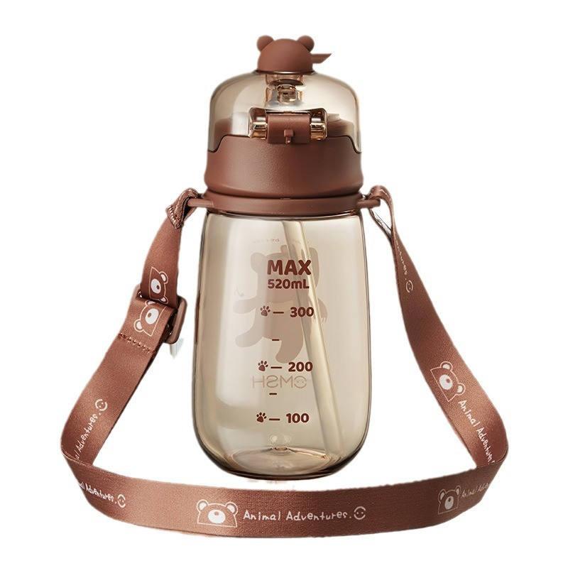 520ml kids water bottle with straw, view 10 - MRSLM