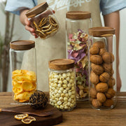 Wood lid glass airtight canisters - MRSLM